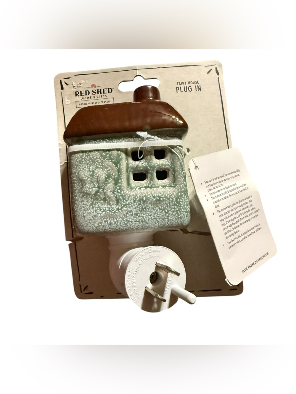 New Red Shed Ceramic Fairy House Plug-In Wax Warmer